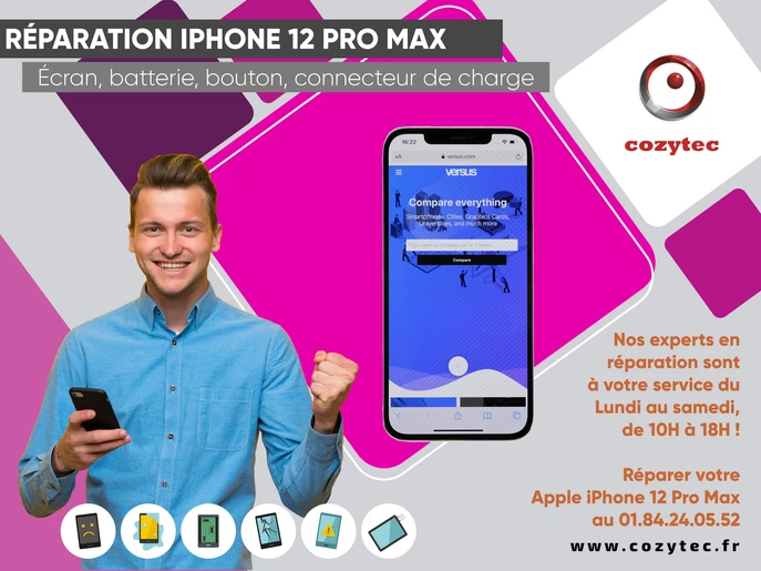 iPhone 12 Pro Max Réparation Vitre Arrière / Ecran / Vitre Avant