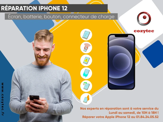 Prix pour la réparation d'un iPhone 12 pas cher avec garantie d'un an hors  casse et oxydation - Care My Smartphone ® - Care My Smartphone ®